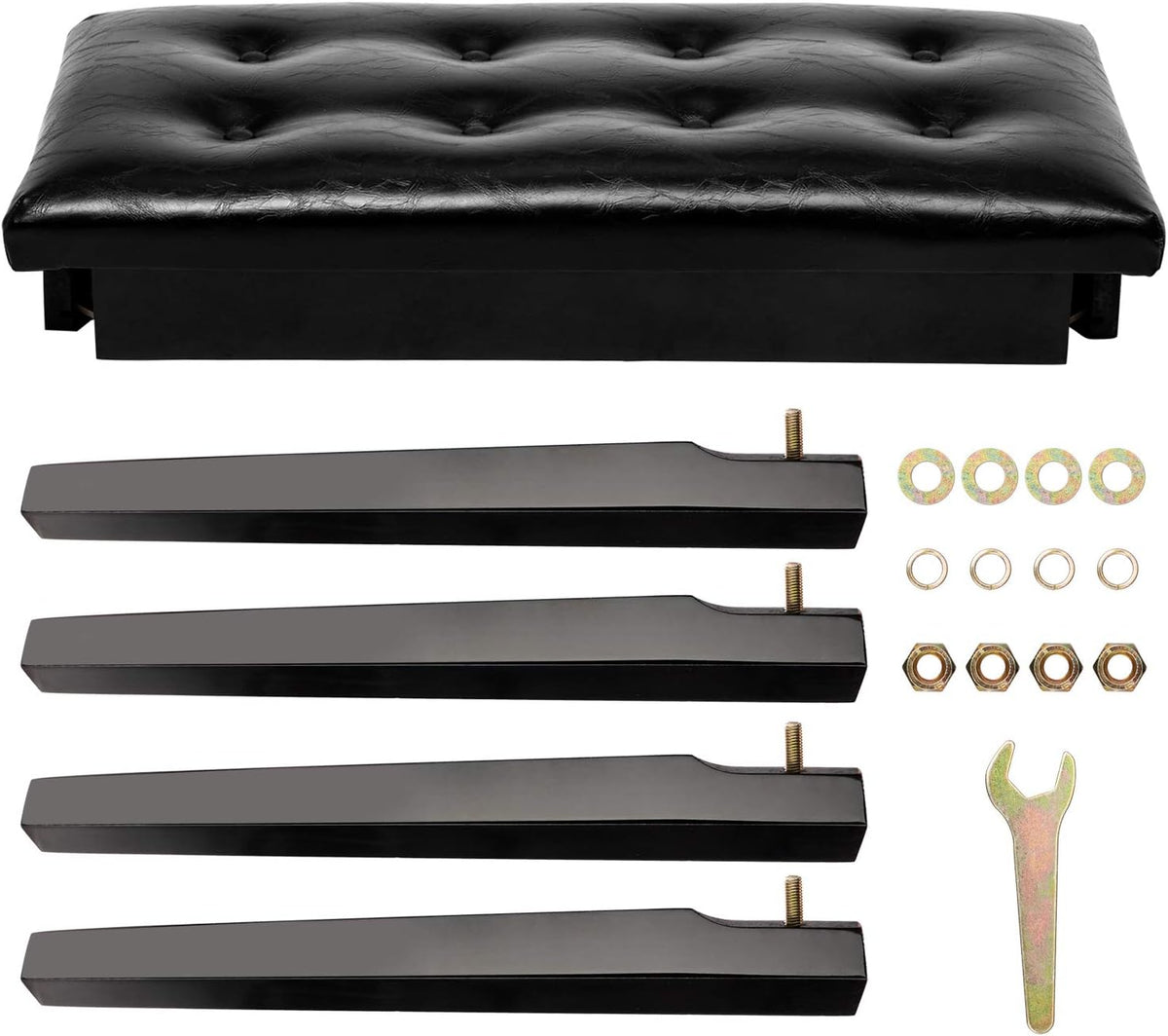 Piano Bench Adjustable with Storage Faux Leather Wooden Seat