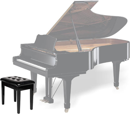 Piano Bench Adjustable with Storage Faux Leather Wooden Seat