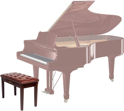 Piano Bench Adjustable with Storage Faux Leather Wooden Seat