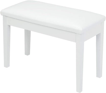 Piano Bench Adjustable with Storage Faux Leather Wooden Seat