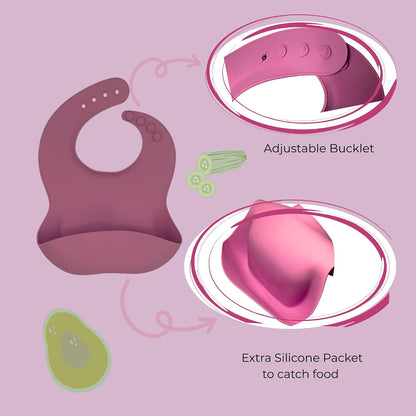 koala Silicone Baby Feeding Set, Baby Spoons Fork Suction Bowl Divided Plate Bib Cup Food Eating Utensils - 6+ Months (LIght Brown)