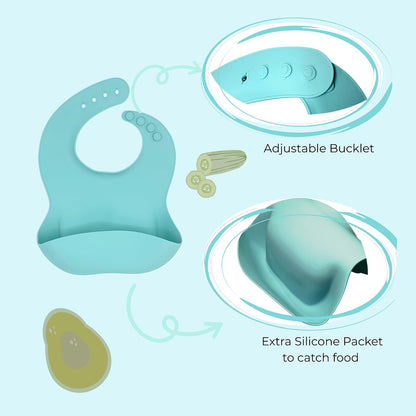 koala Silicone Baby Feeding Set, Baby Spoons Fork Suction Bowl Divided Plate Bib Cup Food Eating Utensils - 6+ Months (LIght Brown)