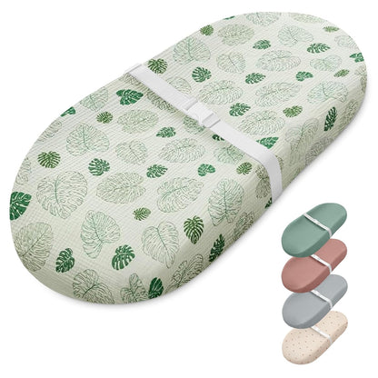 Contoured Changing Pad with Soft & Washable Cover, Waterproof Lining Foam Baby Changing Table Pads for Dresser Top, Secure with Security Strap and Two High Curved Sides, 32”×16”, Sage Green
