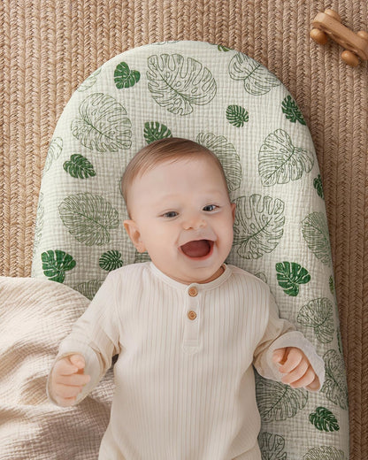 Contoured Changing Pad with Soft & Washable Cover, Waterproof Lining Foam Baby Changing Table Pads for Dresser Top, Secure with Security Strap and Two High Curved Sides, 32”×16”, Sage Green