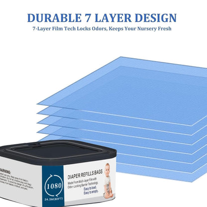 Jumbo Square Refills Disposal Bags Refill Compatible with Diaper Genie