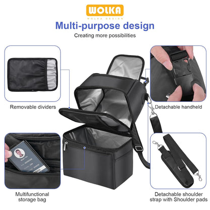 Breast Milk Cooler Travel Bag - Baby Bottle Cooler Bag for Nursing Moms Daycare with Double Compartments - Fits 6 Baby Bottles Up to 9 Ounce