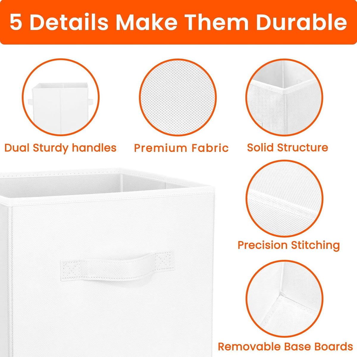 Storage Cubes, 11 Inch Clothes Storage Bins with Dual Handles (10 Pack), Fabric Collapsible Storage Bins for Shelves Closet, Cubby Organizer Bins for Clothing Toys Blanket Magazines (Beige)