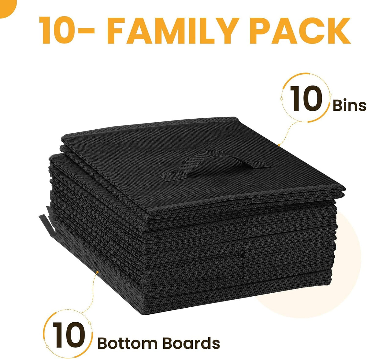 Storage Cubes, 11 Inch Clothes Storage Bins with Dual Handles (10 Pack), Fabric Collapsible Storage Bins for Shelves Closet, Cubby Organizer Bins for Clothing Toys Blanket Magazines (Beige)