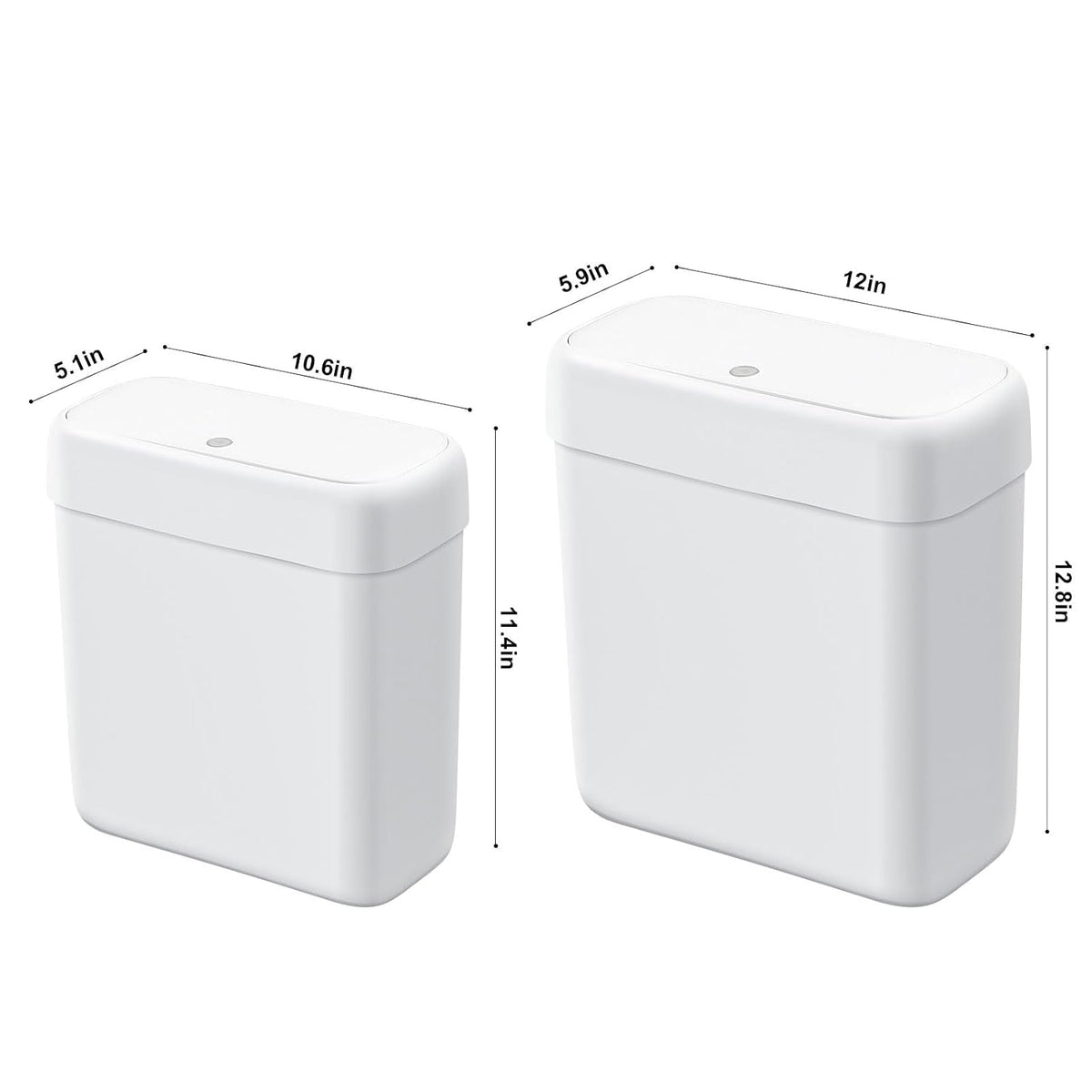 Bathroom Small Trash Can with Lid,10L / 2.7 Gallon Slim Garbage Bin Wastebasket with Press Top Lid for Bedroom,Rv,Office,Kitchen,Craft Room