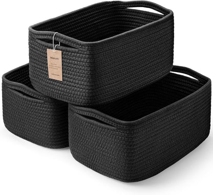 3 Pack Small Storage Baskets for Organizing, 11.8×7.8×5.1", Green
