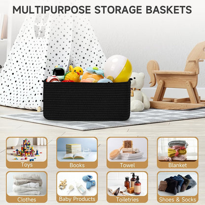 3 Pack Small Storage Baskets for Organizing, 11.8×7.8×5.1", Green