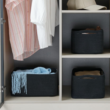 3 Pack Small Storage Baskets for Organizing, 11.8×7.8×5.1", Green