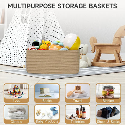 3 Pack Small Storage Baskets for Organizing, 11.8×7.8×5.1", Green