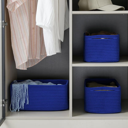 3 Pack Small Storage Baskets for Organizing, 11.8×7.8×5.1", Green