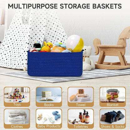 3 Pack Small Storage Baskets for Organizing, 11.8×7.8×5.1", Green