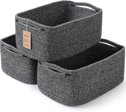 3 Pack Small Storage Baskets for Organizing, 11.8×7.8×5.1", Green