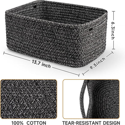 3 Pack Small Storage Baskets for Organizing, 11.8×7.8×5.1", Green
