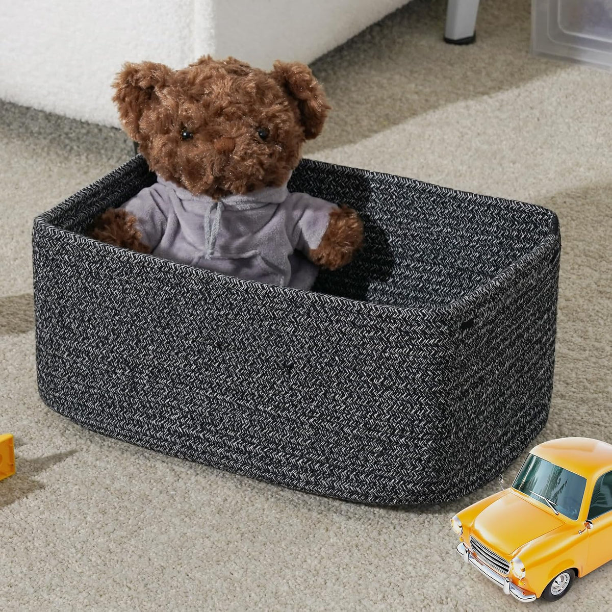 3 Pack Small Storage Baskets for Organizing, 11.8×7.8×5.1", Green