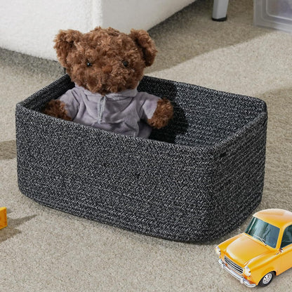 3 Pack Small Storage Baskets for Organizing, 11.8×7.8×5.1", Green