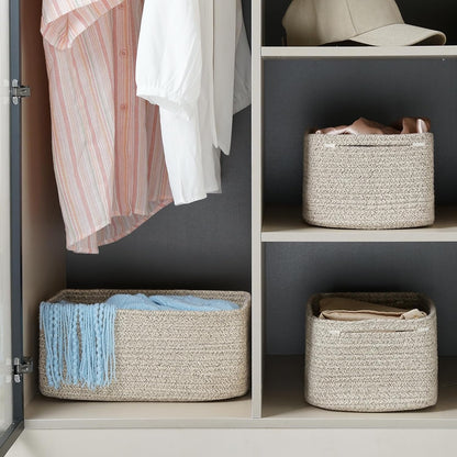3 Pack Small Storage Baskets for Organizing, 11.8×7.8×5.1", Green