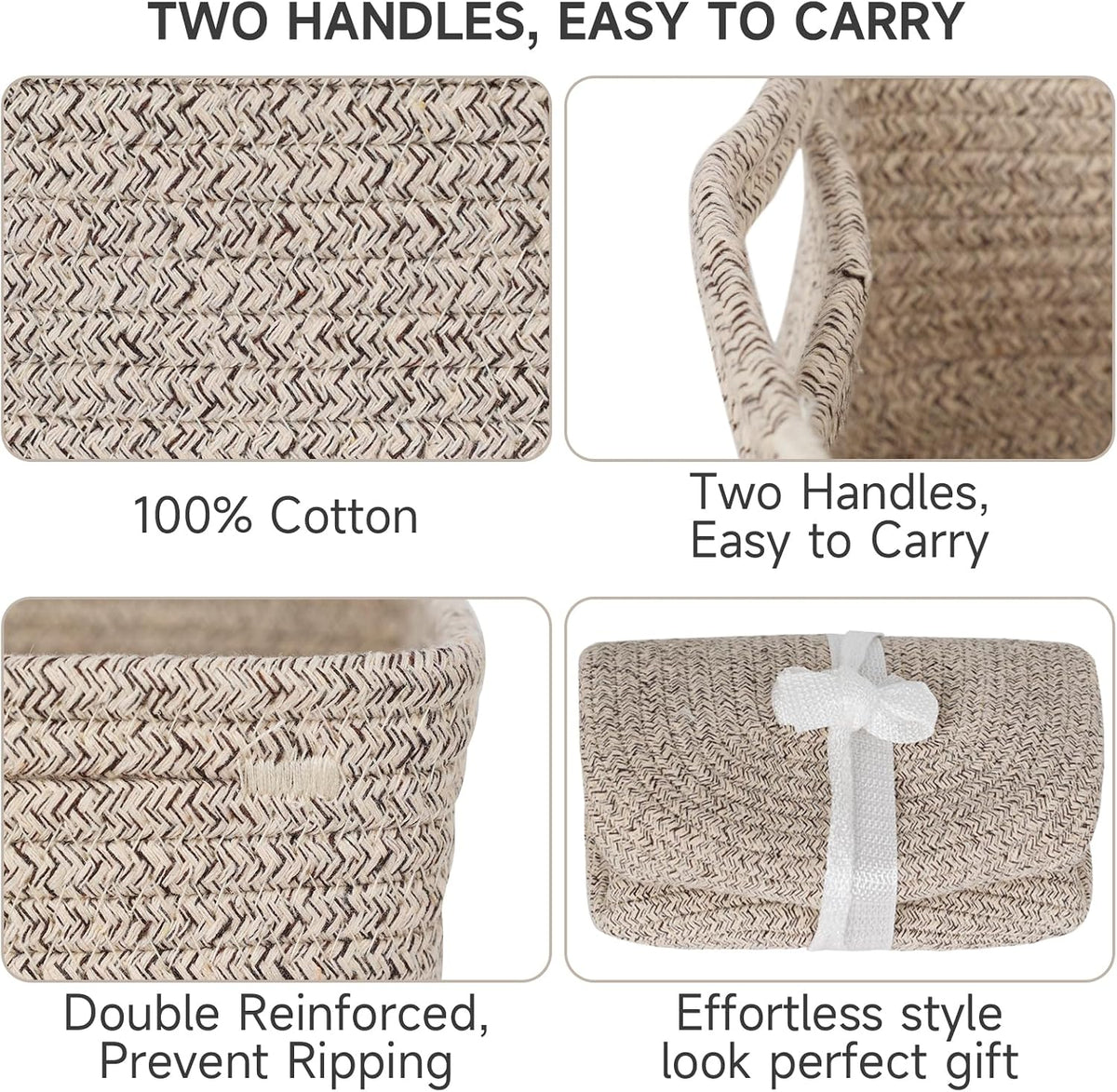 3 Pack Small Storage Baskets for Organizing, 11.8×7.8×5.1", Green