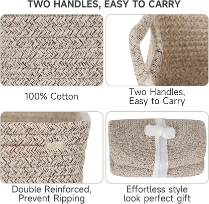 3 Pack Small Storage Baskets for Organizing, 11.8×7.8×5.1", Green