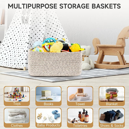 3 Pack Small Storage Baskets for Organizing, 11.8×7.8×5.1", Green