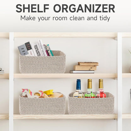 3 Pack Small Storage Baskets for Organizing, 11.8×7.8×5.1", Green