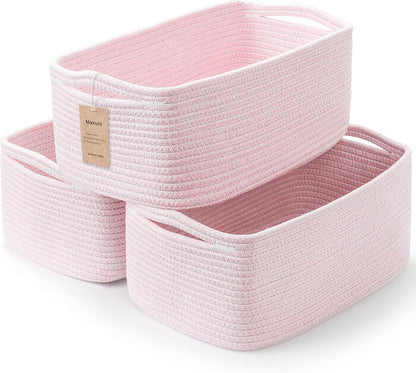 3 Pack Small Storage Baskets for Organizing, 11.8×7.8×5.1", Green