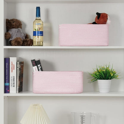 3 Pack Small Storage Baskets for Organizing, 11.8×7.8×5.1", Green