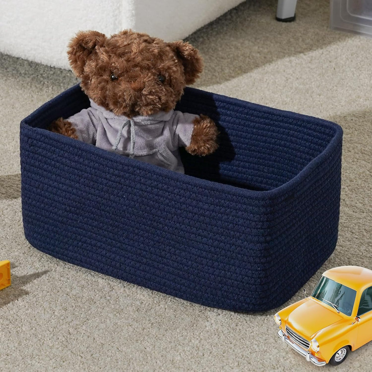 3 Pack Small Storage Baskets for Organizing, 11.8×7.8×5.1", Green