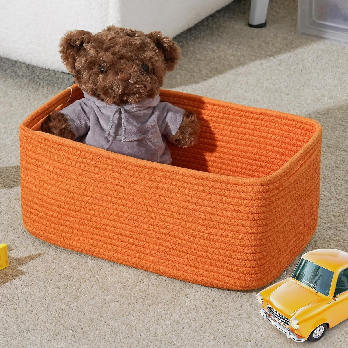 3 Pack Small Storage Baskets for Organizing, 11.8×7.8×5.1", Green
