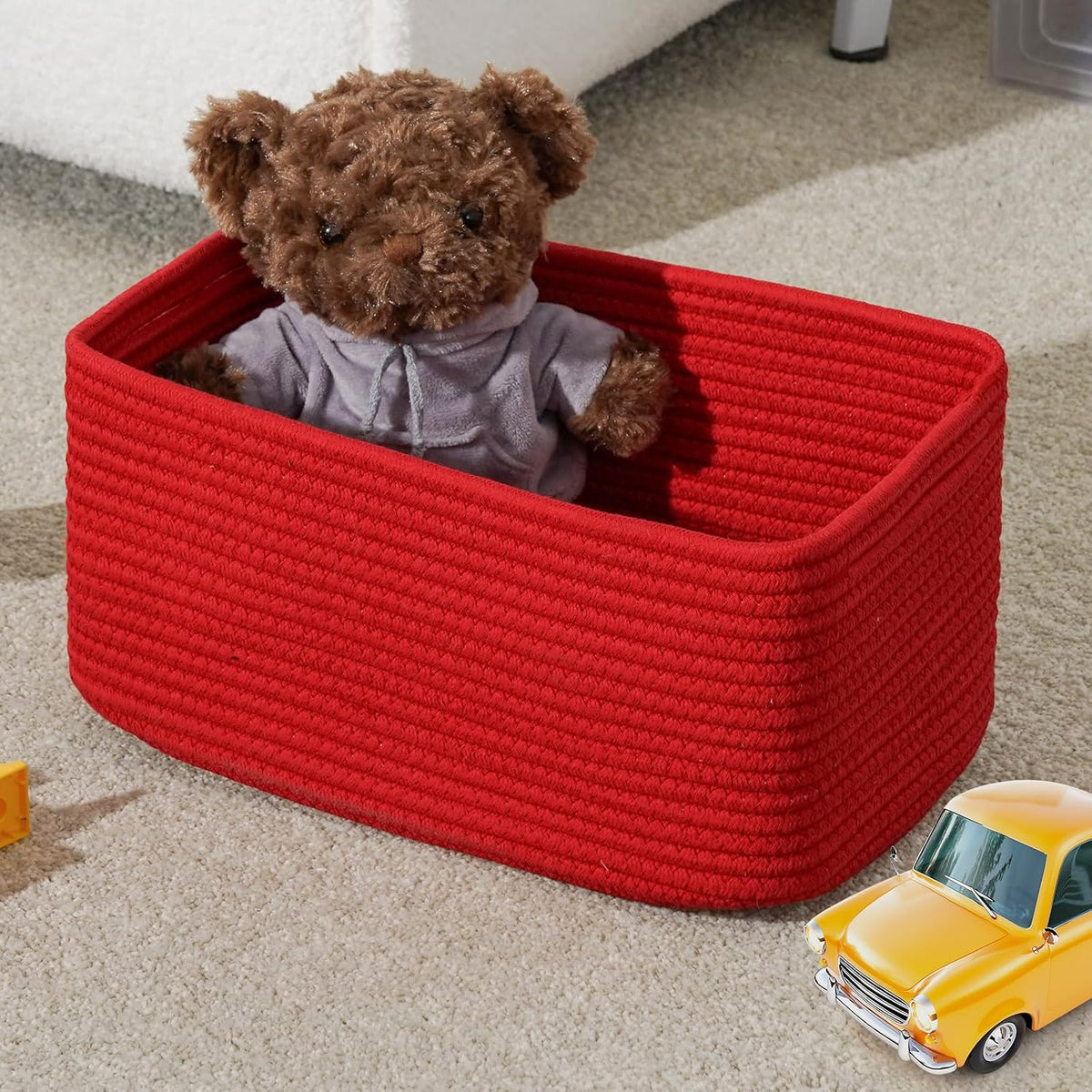 3 Pack Small Storage Baskets for Organizing, 11.8×7.8×5.1", Green
