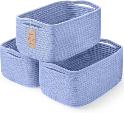 3 Pack Small Storage Baskets for Organizing, 11.8×7.8×5.1", Green