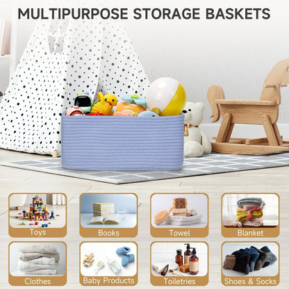 3 Pack Small Storage Baskets for Organizing, 11.8×7.8×5.1", Green