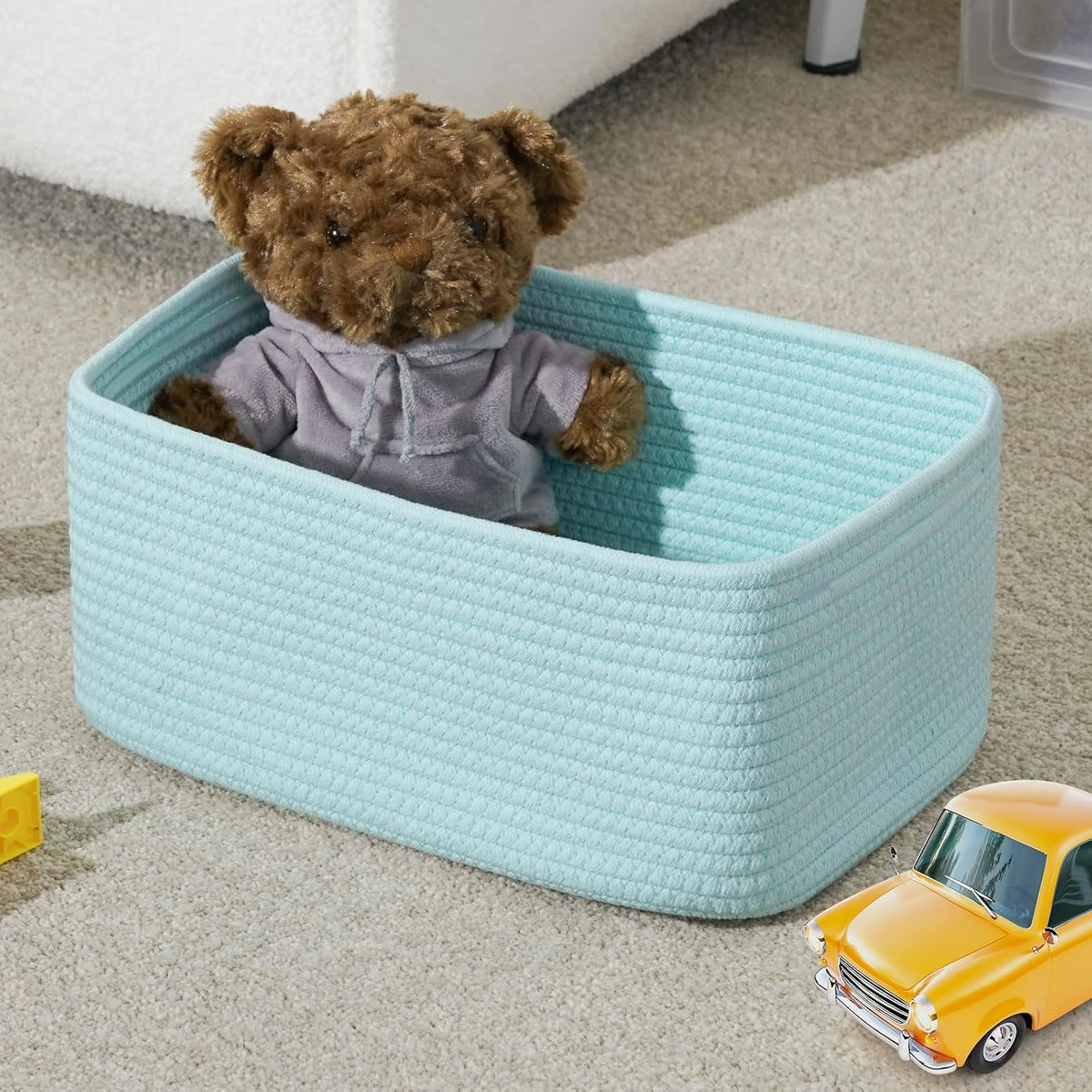 3 Pack Small Storage Baskets for Organizing, 11.8×7.8×5.1", Green