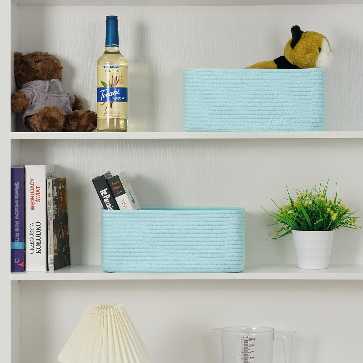 3 Pack Small Storage Baskets for Organizing, 11.8×7.8×5.1", Green