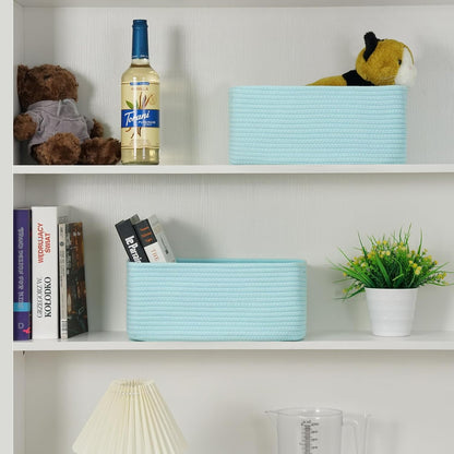 3 Pack Small Storage Baskets for Organizing, 11.8×7.8×5.1", Green