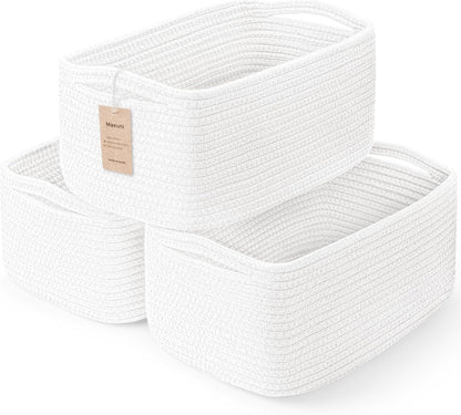3 Pack Small Storage Baskets for Organizing, 11.8×7.8×5.1", Green