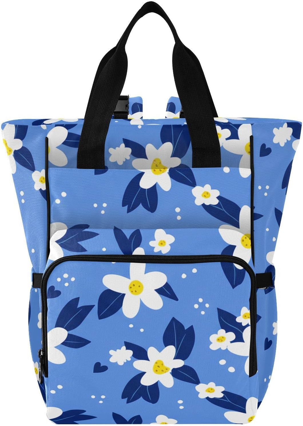 Diaper Bag Backpack, Multifunction Travel Bag for Moms Dads, Baby Changing Bag with Insulted Pockets, Stroller Straps and Side Bottle Pockets Sky Meadow Pattern