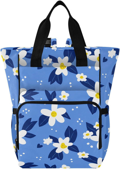 Diaper Bag Backpack, Multifunction Travel Bag for Moms Dads, Baby Changing Bag with Insulted Pockets, Stroller Straps and Side Bottle Pockets Sky Meadow Pattern