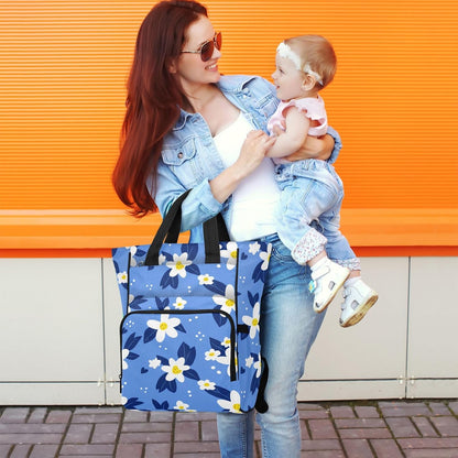 Diaper Bag Backpack, Multifunction Travel Bag for Moms Dads, Baby Changing Bag with Insulted Pockets, Stroller Straps and Side Bottle Pockets Sky Meadow Pattern