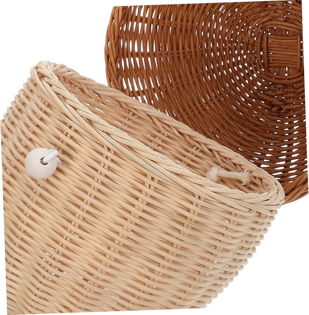 Rustic Rattan Toy Basket with Lid Storage Bin for Boys and Girls Boys and Girls Organizing Basket