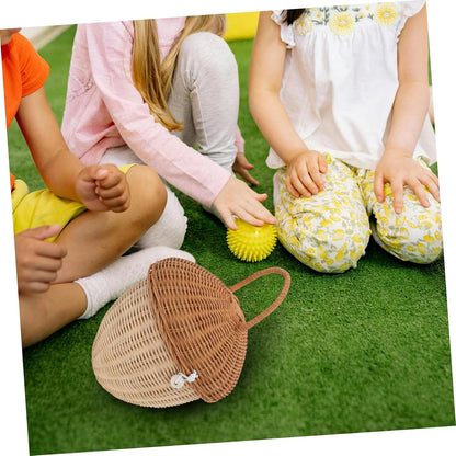 Rustic Rattan Toy Basket with Lid Storage Bin for Boys and Girls Boys and Girls Organizing Basket