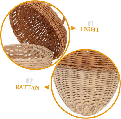 Rustic Rattan Toy Basket with Lid Storage Bin for Boys and Girls Boys and Girls Organizing Basket