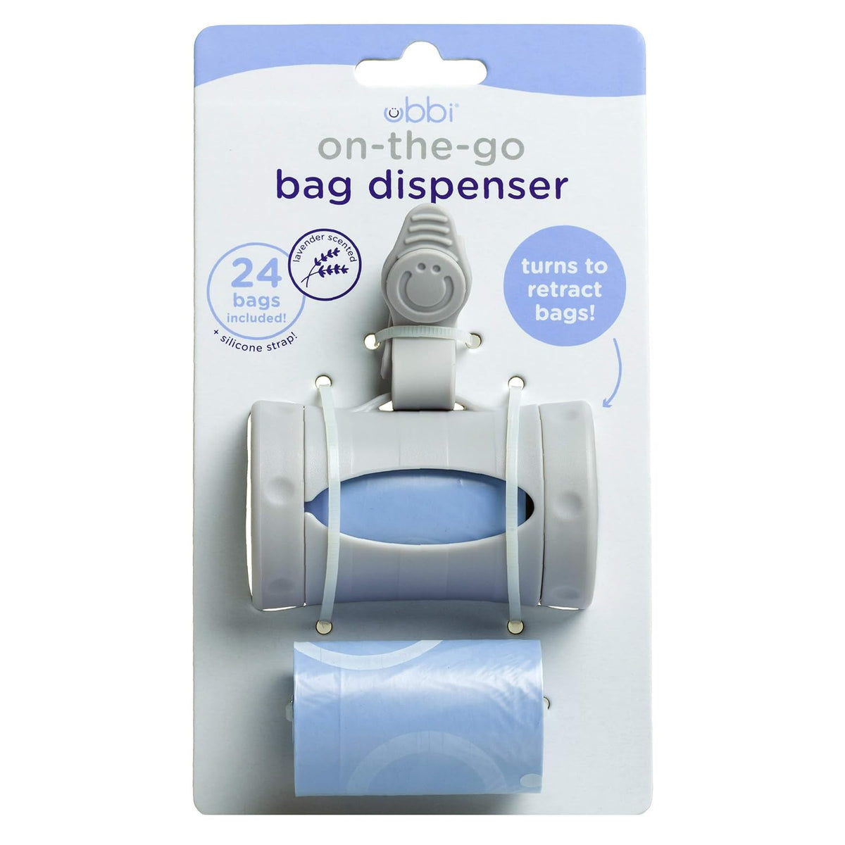 Disposable Diaper Sacks, Lavender Scented, Easy-To-Tie Tabs, Diaper Disposal or Pet Waste Bags & Retractable On the Go Bag Dispenser for Travel, Diaper Bag Accessory Must Have for Newborn