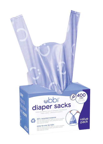 Disposable Diaper Sacks, Lavender Scented, Easy-To-Tie Tabs, Diaper Disposal or Pet Waste Bags & Retractable On the Go Bag Dispenser for Travel, Diaper Bag Accessory Must Have for Newborn
