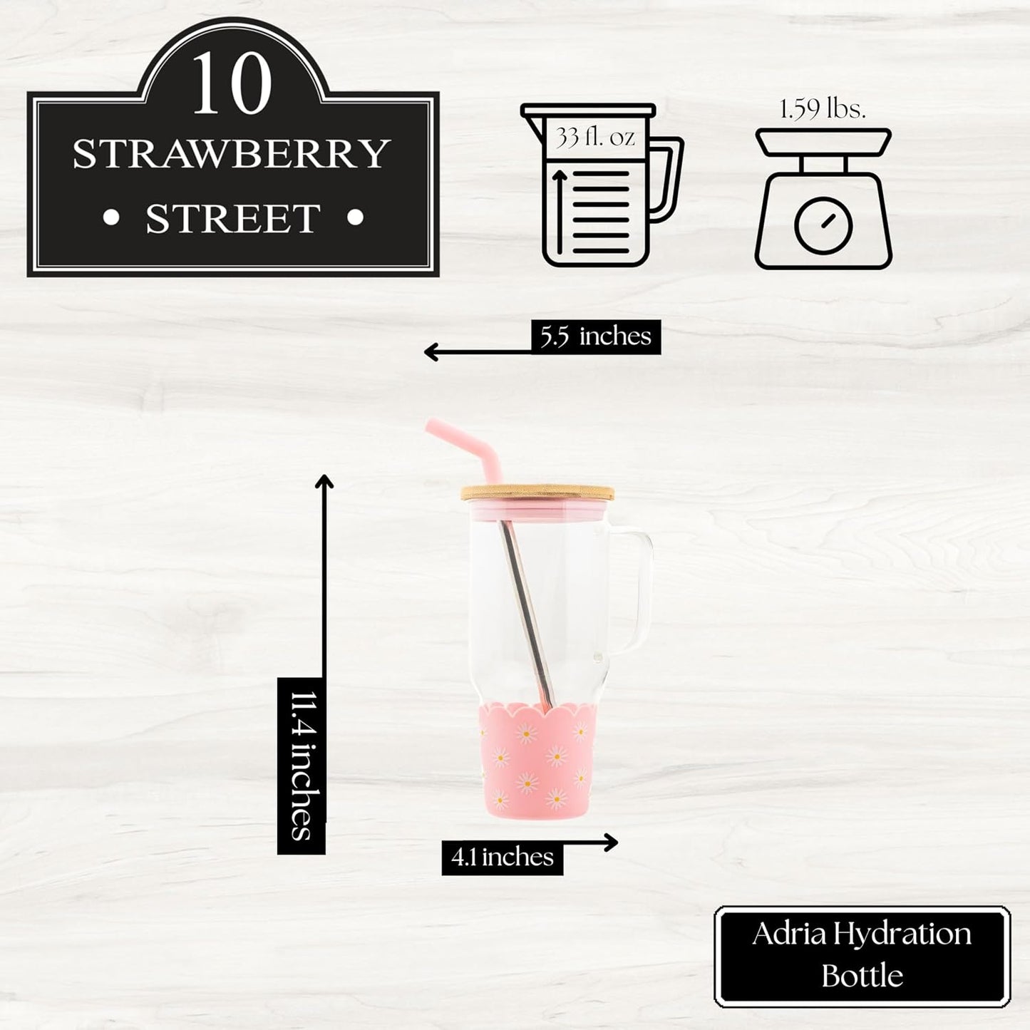 Adria Hydration Travel Tumbler, Pink Ice Cream