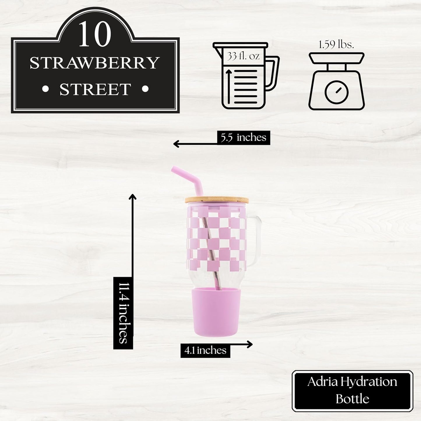 Adria Hydration Travel Tumbler, Pink Ice Cream
