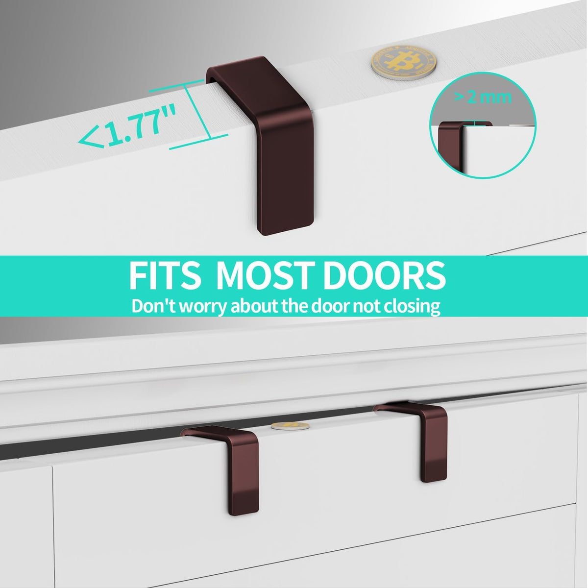 Over The Door Organizer - Hanging Door Organizer with 4 Metal Large Capacity Baskets and Adjustable Coat Hook for Bathroom Bedroom Kitchen Pantry Closet Cabinet